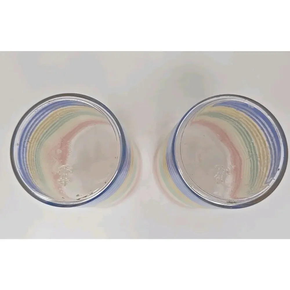 Vinage Striped Juice Glasses Lot of 2 U186‎